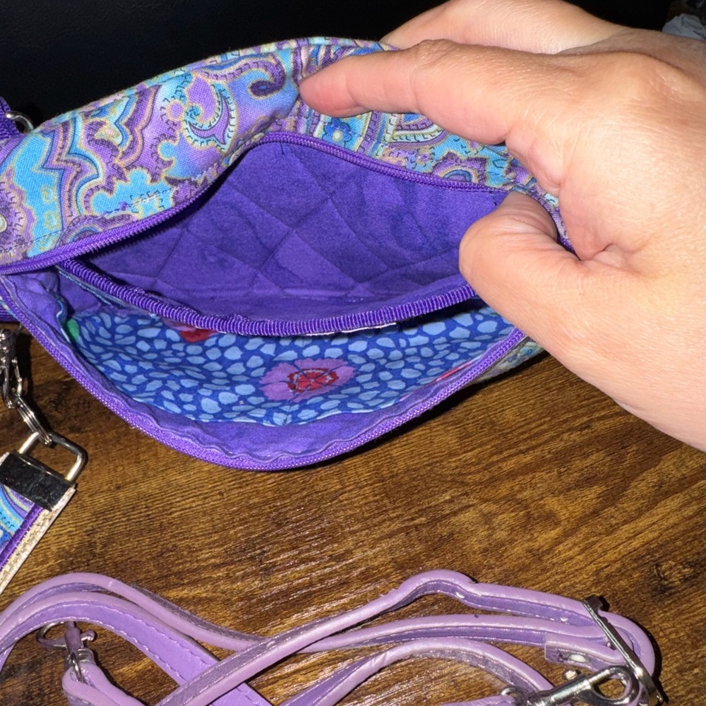 Homemade by Gloria McAdams a Purple & Gold Paisley Bag/wristlet/crossbody - Picture 5 of 8